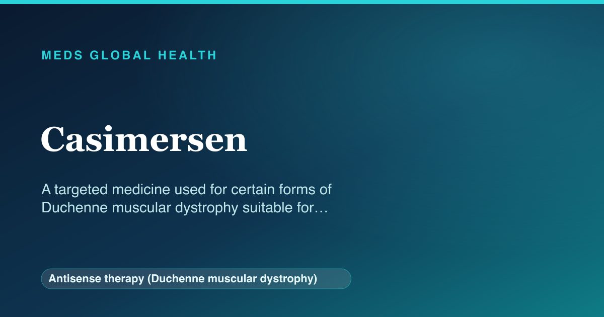 Casimersen (Antisense therapy (Duchenne muscular dystrophy)) — Meds Global Health reference card