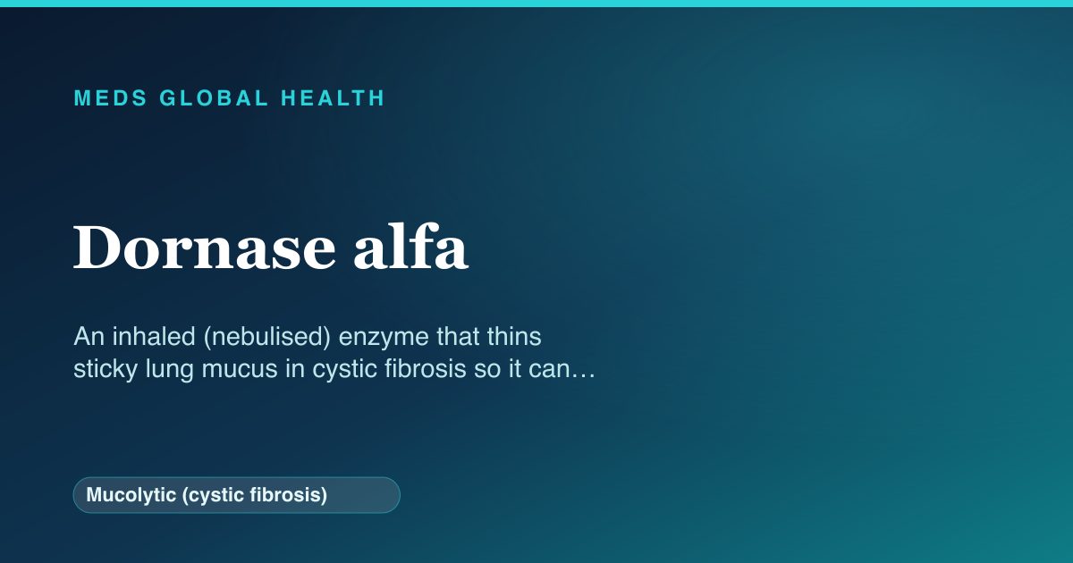 Dornase alfa (Mucolytic (cystic fibrosis)) — Meds Global Health reference card