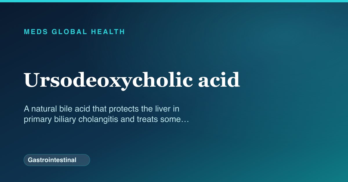 Ursodeoxycholic acid (Gastrointestinal) — Meds Global Health drug-class reference