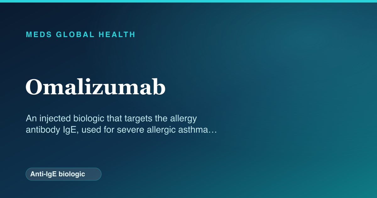 Omalizumab (Anti-IgE biologic) — Meds Global Health reference card