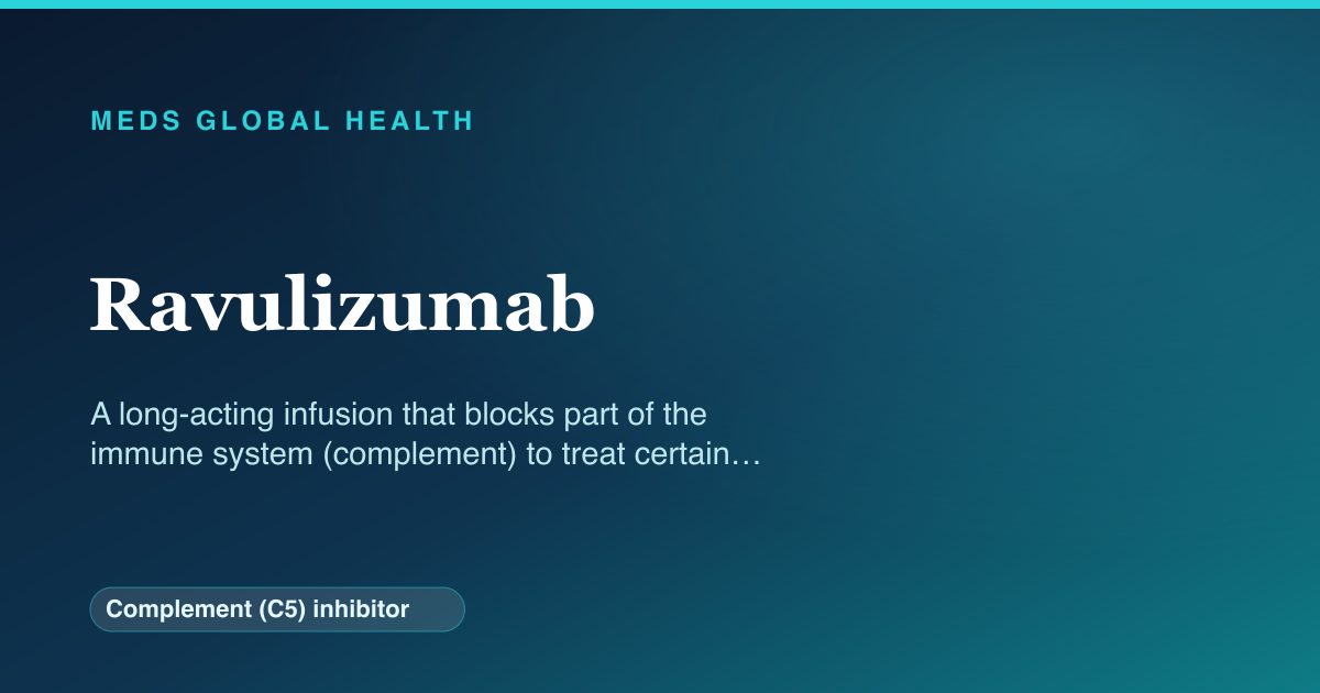 Ravulizumab (Complement (C5) inhibitor) — Meds Global Health reference card