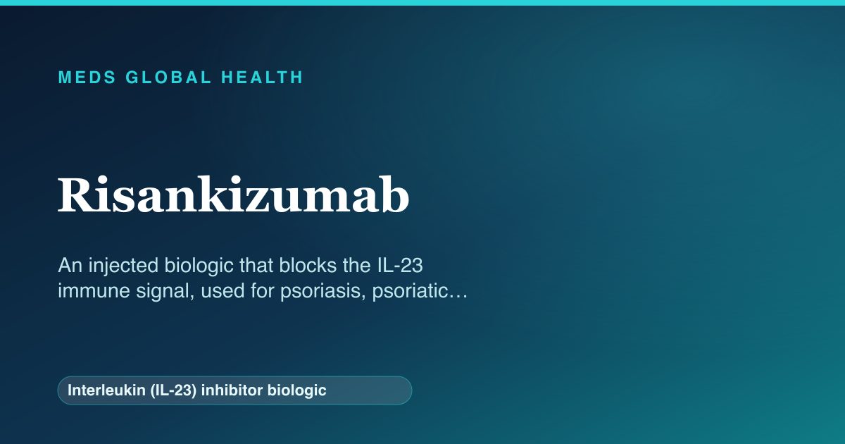Risankizumab (Interleukin (IL-23) inhibitor biologic) — Meds Global Health reference card